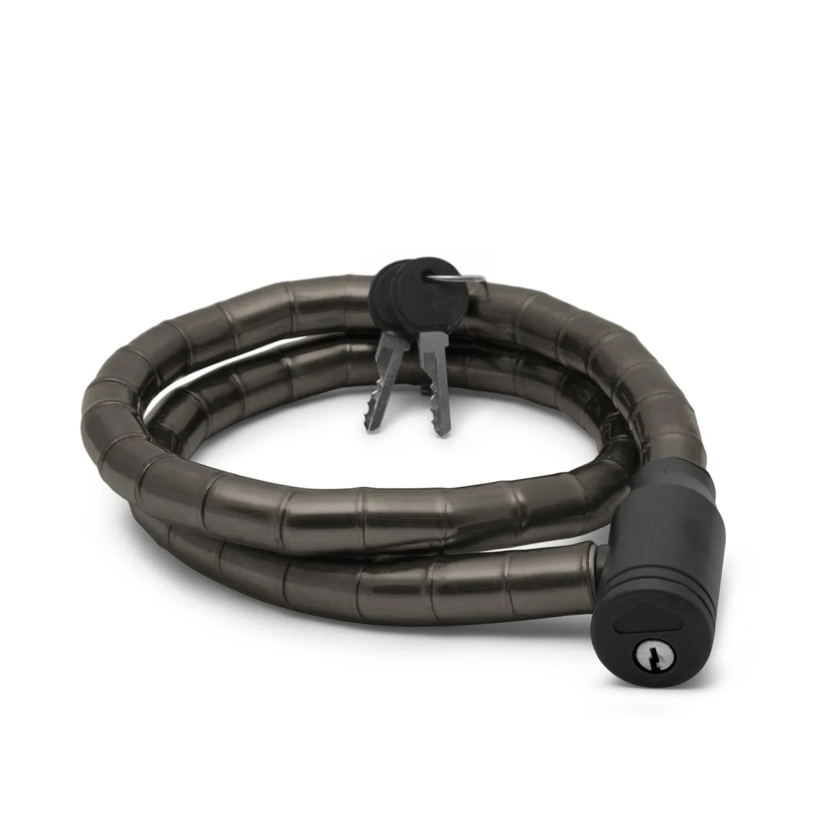 Lacat bicicleta retractabil cablu otel, 18 mm x 100 cm, antifurt, 2 chei, rezistent taiere, negru