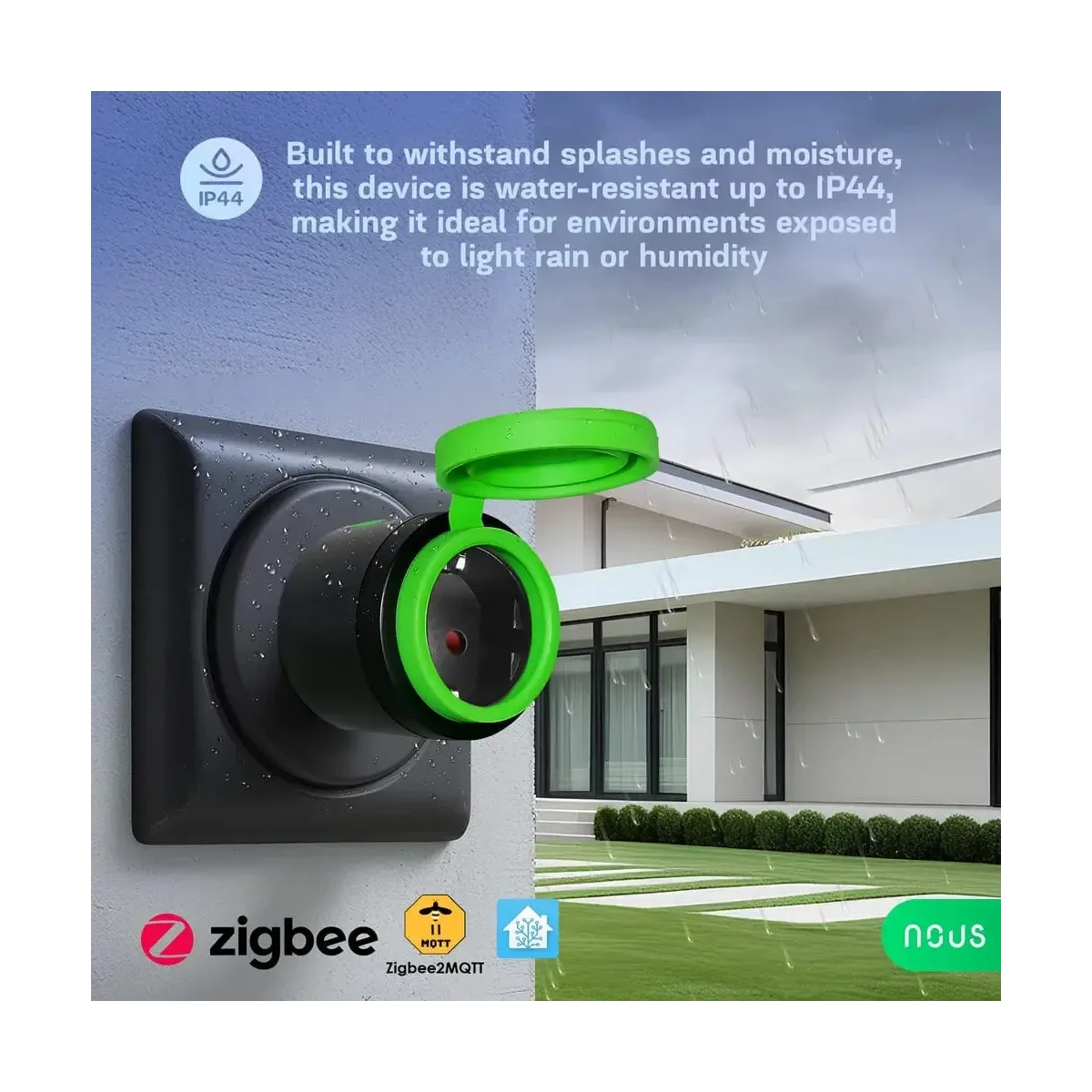 Priza Inteligenta WiFi pentru exterior NOUS A6Z,16A - ZigBee 3.0, Monitorizare energie, IP44 - imagine 5