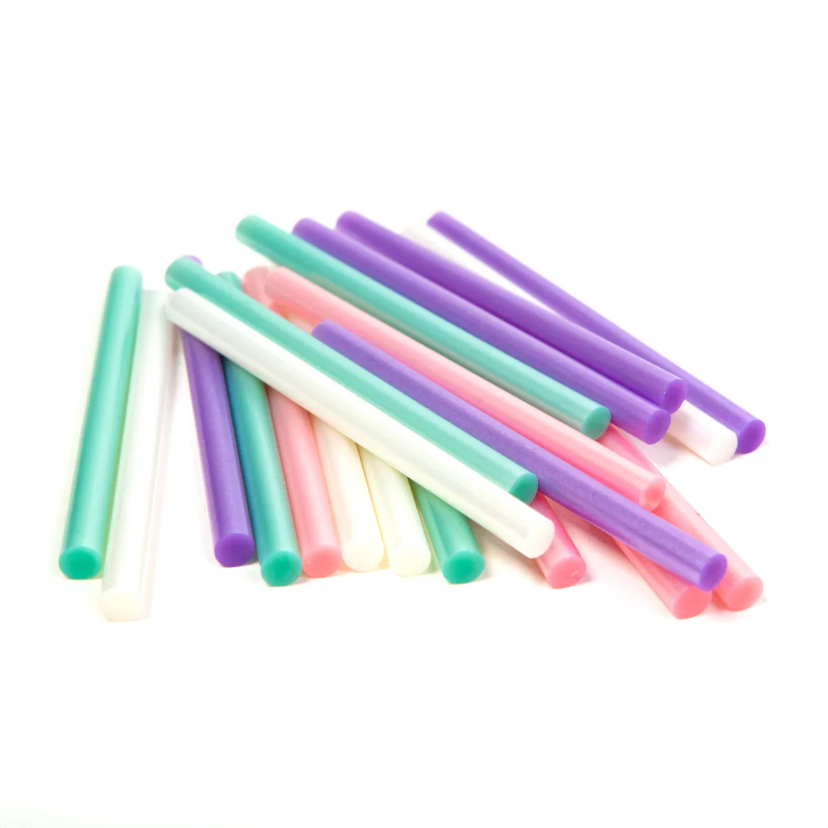 Baton lipici pistol silicon 7 x 100 mm, rezerve lipici cald sidefat macaron, set 20 buc pentru pistol lipit