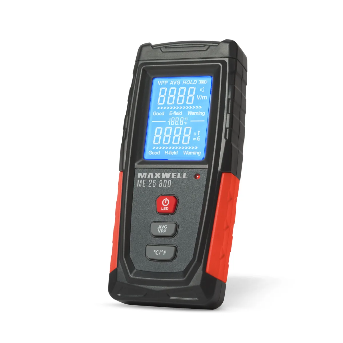 Aparat masurare radiatii electromagnetice, detector EMF, ecran LCD, baterie, 60x25x133 mm