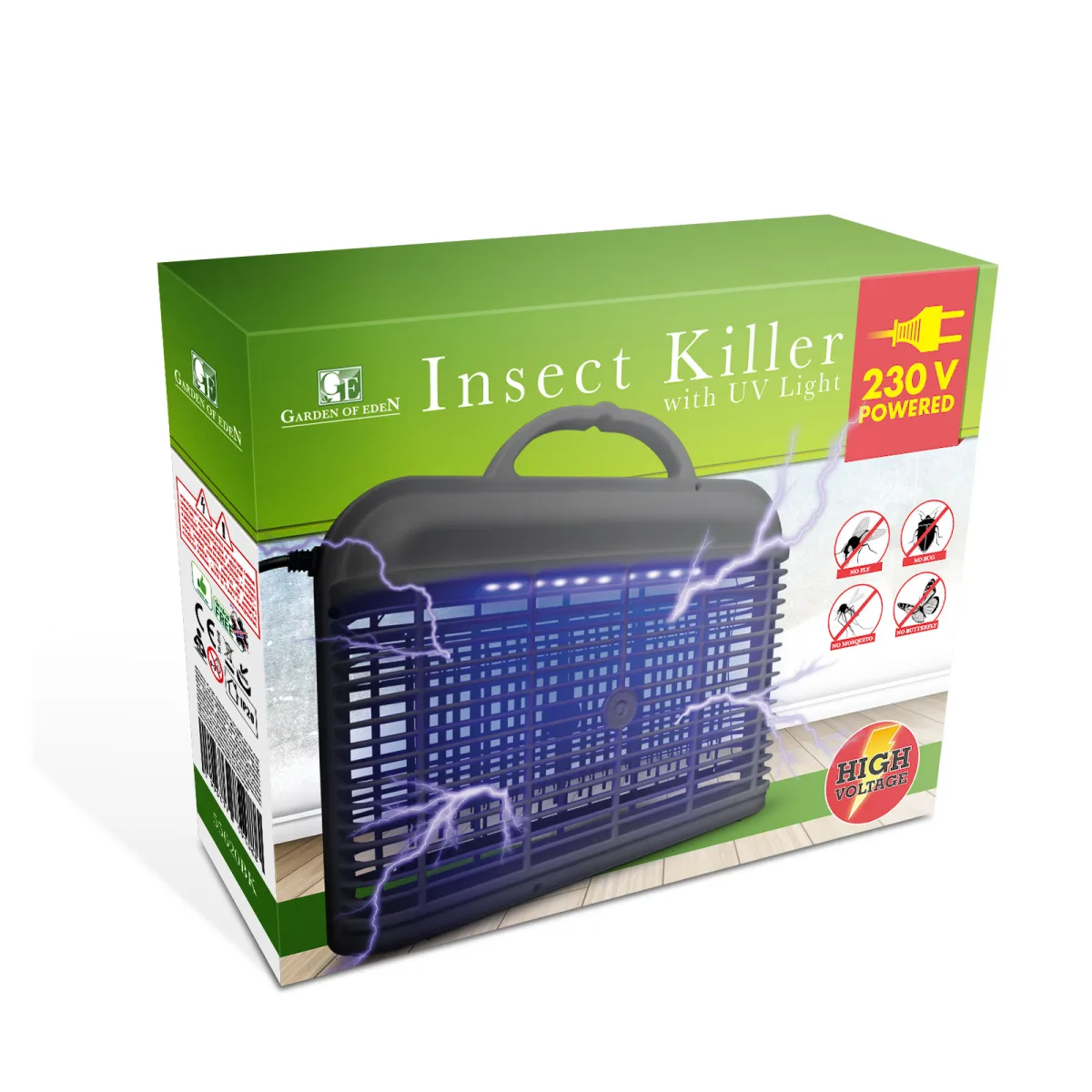 Capcana insecte UV 230V, lampa anti tantari LED, agatare sau masa, negru - imagine 3