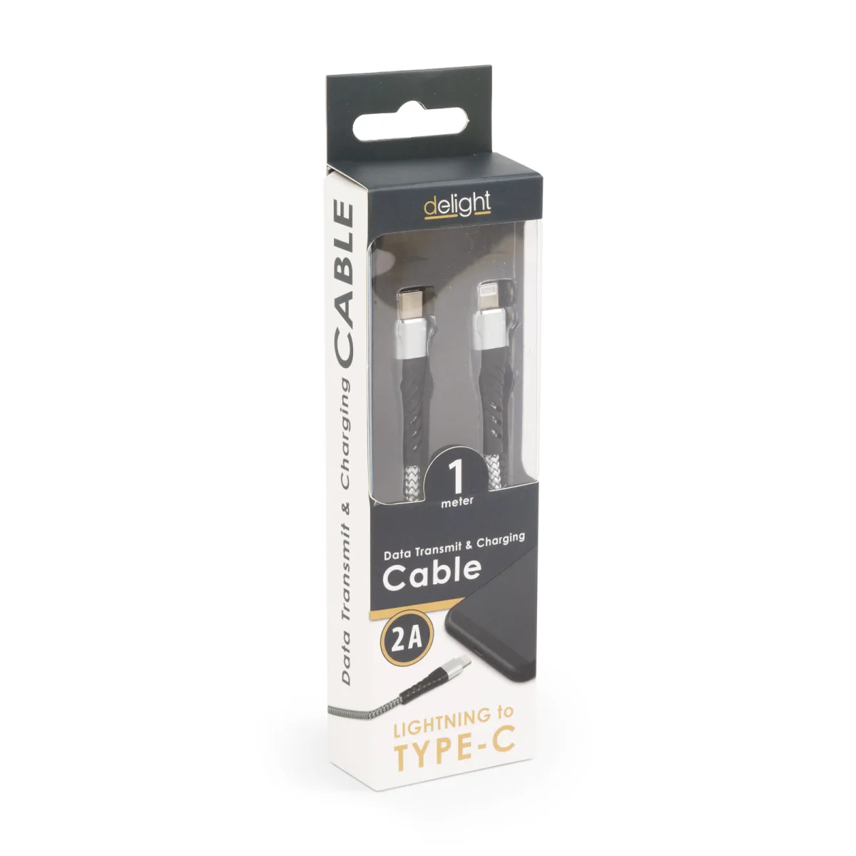 Cablu date iPhone Lightning la USB C 1m incarcare rapida 2A rezistent anti incurcare - imagine 3