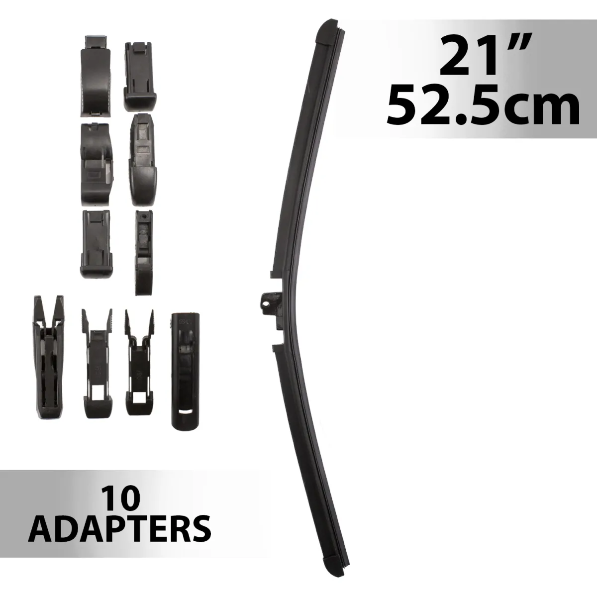 Stergator parbriz 21 inch, 52.5 cm, universal, 10 adaptoare, lama cauciuc, montaj usor