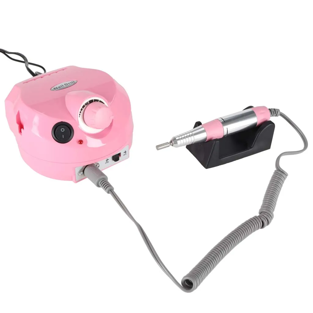 Masina electrica de slefuit unghiile, 65 W, pentru manichiura si pedichiura, cu 6 capete, culoare Roz - imagine 6
