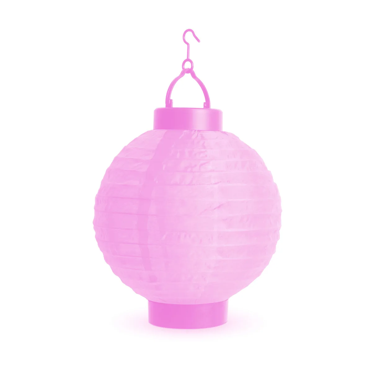 Lampion LED decorativ, roz, 1 LED, Ø20 cm, pentru gradina/terasa, interior, functioneaza 2xAAA