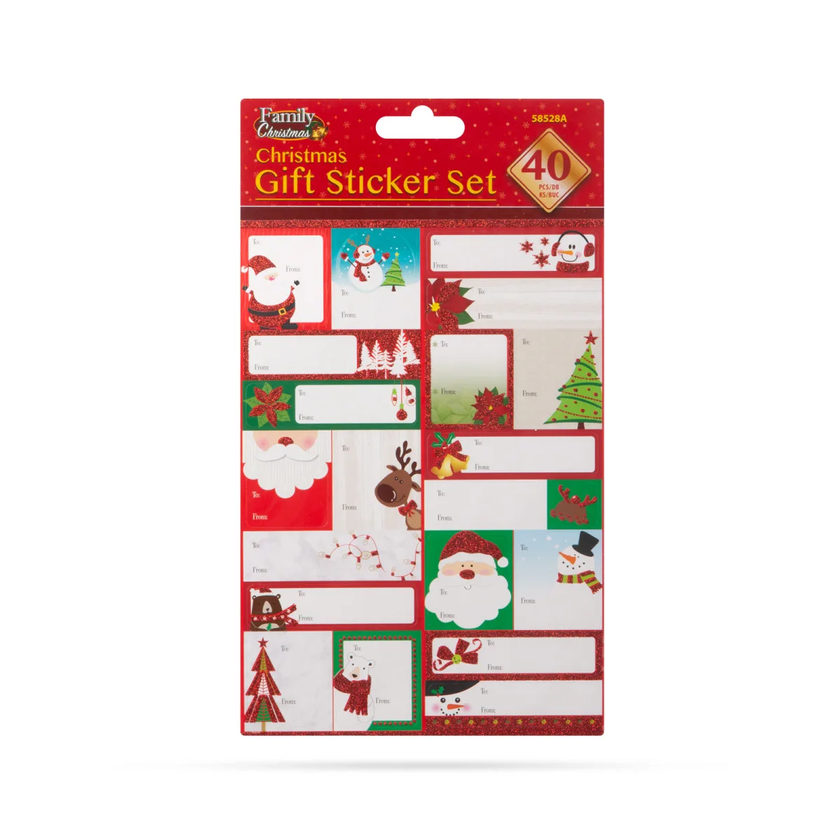 Stickere cadou Craciun 40 buc 15.2 x 21.6 cm, etichete autocolante