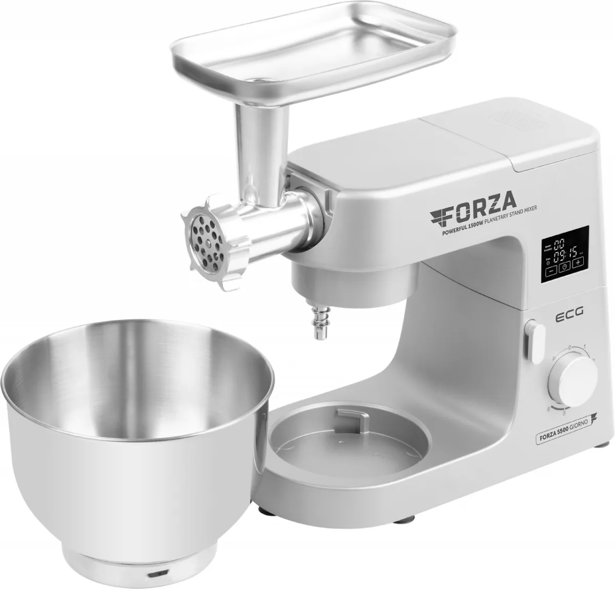 Robot de bucatarie ECG FORZA 5500 Giorno Argento, 1500 W, 6,5 litri, LCD, sistem de amestecare planetar - imagine 11