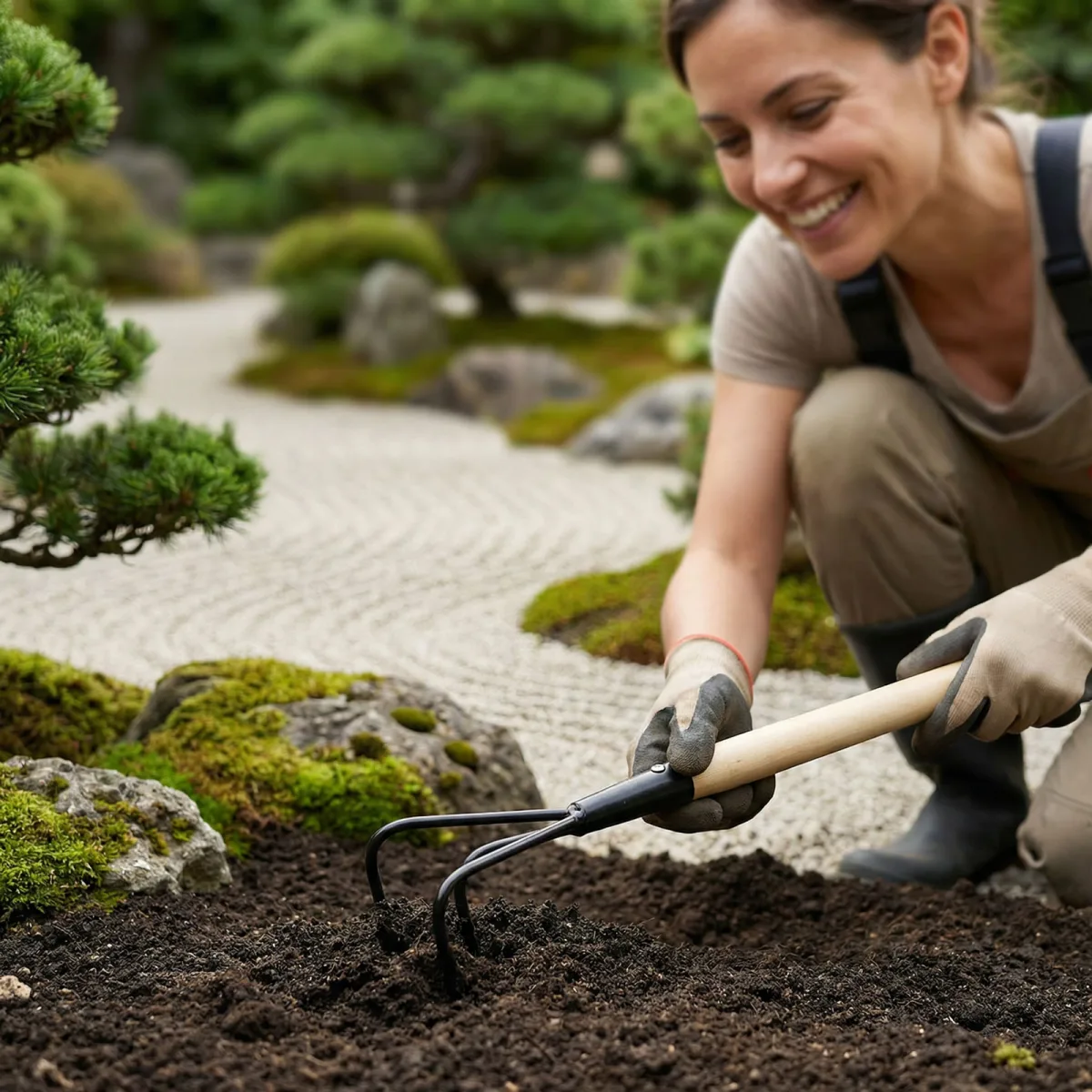 Cultivator de Gradina cu Maner din Lemn, 50 cm - imagine 2