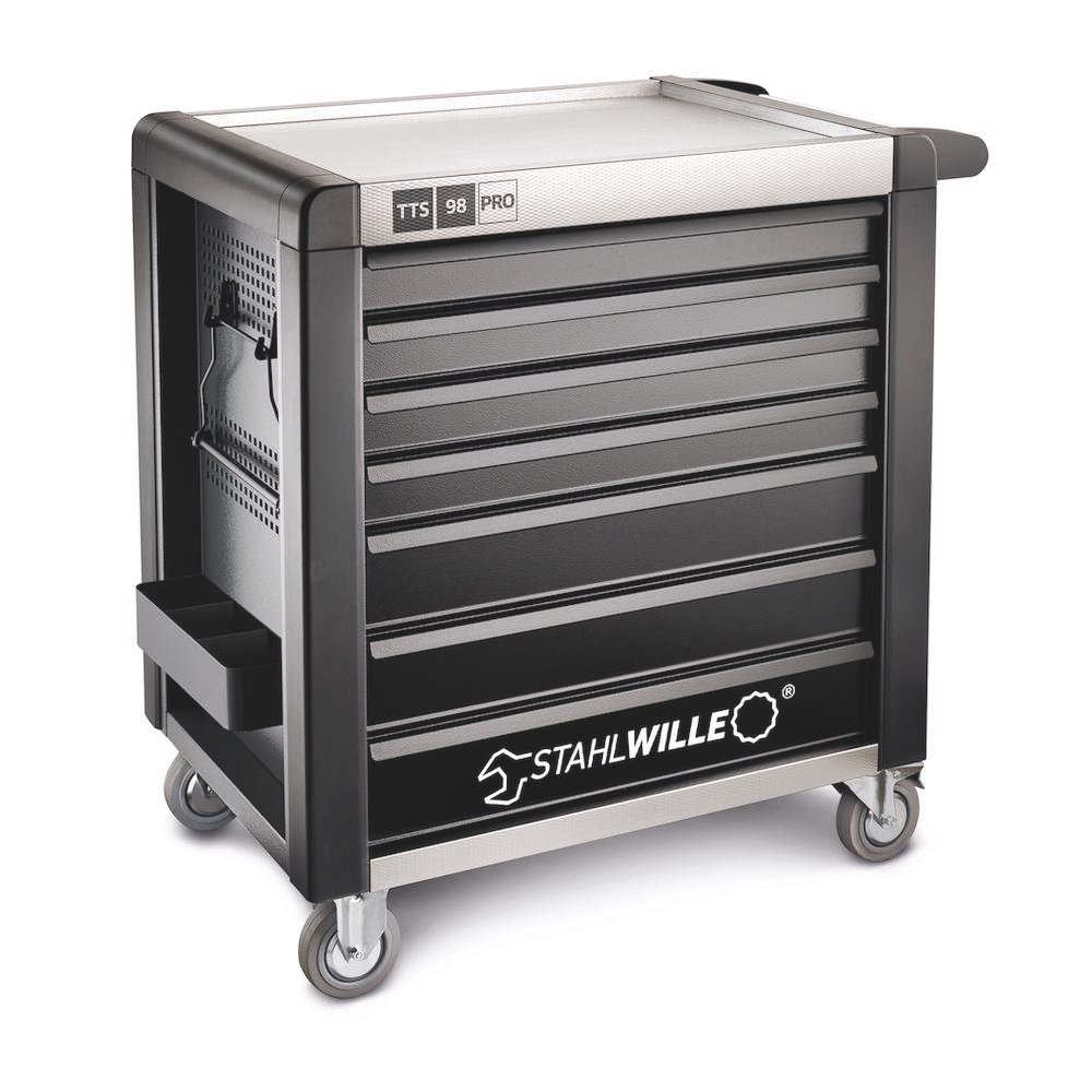 Stahlwille 81200169, Carucior pentru atelier 98/7 PRO, 7 sertare cu glisiere, inchidere centralizata, capacitate 1400kg, doar caruciorul