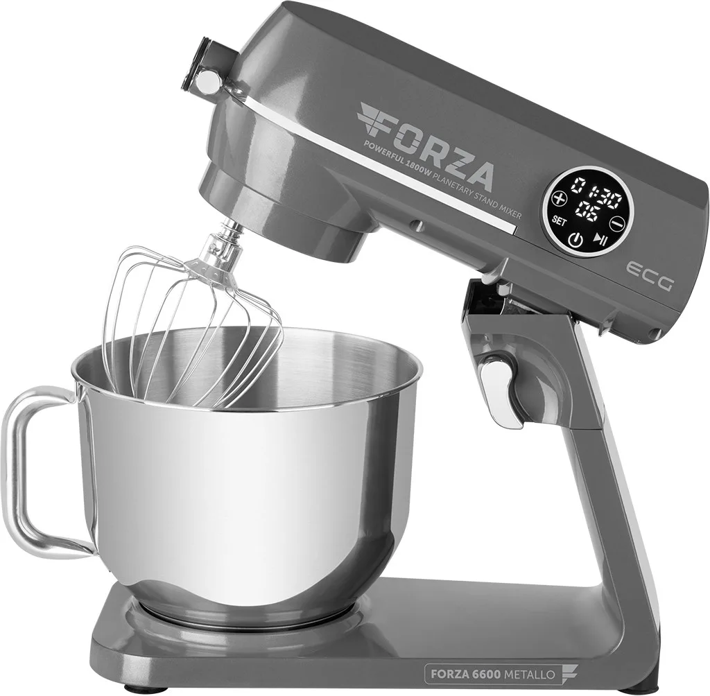 Robot de bucatarie ECG FORZA 6600 Metallo Scuro, 1800 W, 6,5 litri, LCD, sistem de amestecare planetar - imagine 3
