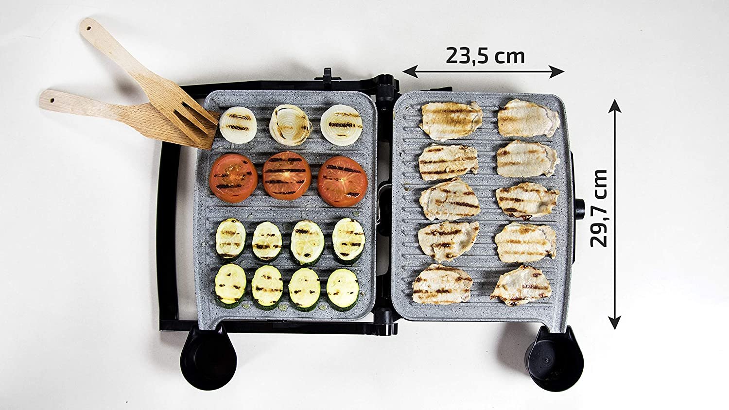 grill cecotec 2 in 1, rock ngrill 2000 w, regulator de putere, piatra antiaderenta, gratar electric si aparat de facut sandvisuri 3 Grill Cecotec 2 in 1, Rock nGrill 2000 W, regulator de putere, piatra antiaderenta, gratar electric si aparat de facut sandvisuri - imagine 3