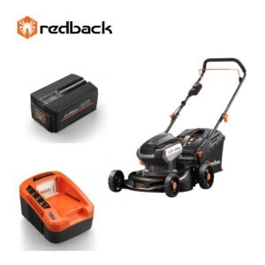 Pachet Masina de tuns gazon cu acumulator Redback E142C+EP60+EC50 42cm, acumulator 40V/6Ah, incarcator 40V/5A