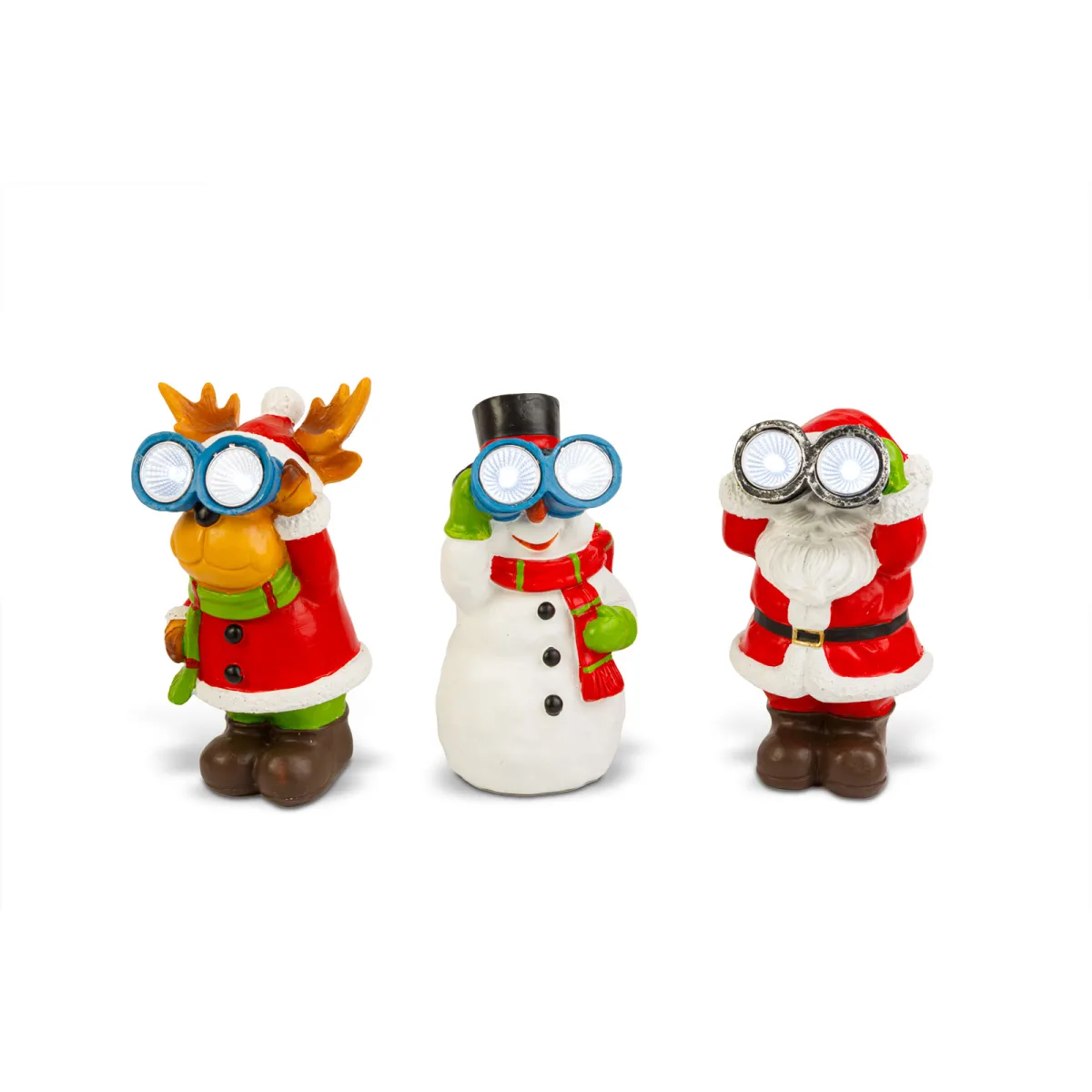 Decoratiune solara Craciun LED, alb rece, 14 cm, figurine om de zapada/ ren / Mos Craciun - imagine 2