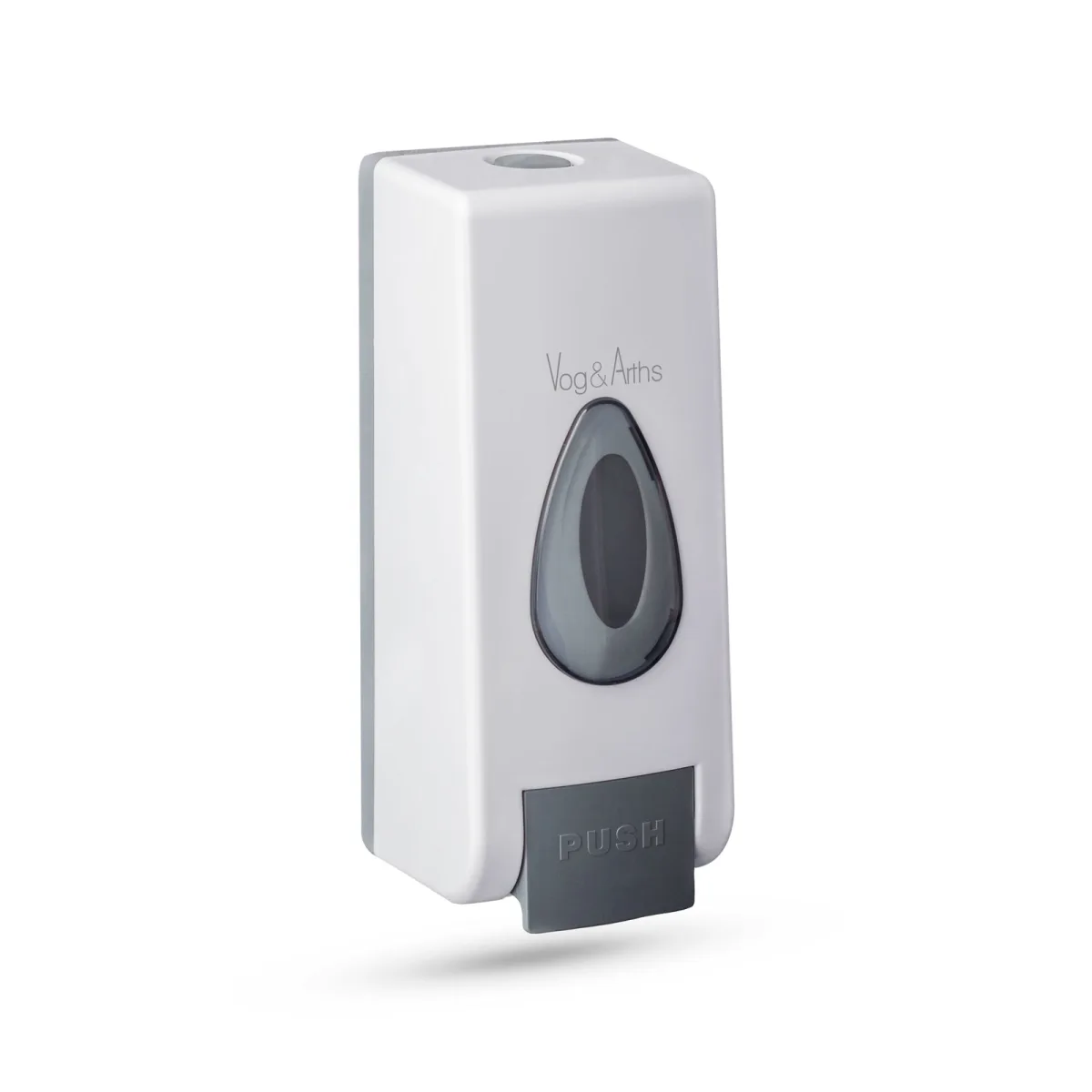 Dozator sapun lichid 350ml, montaj perete, pompa manuala, plastic, alb - imagine 4