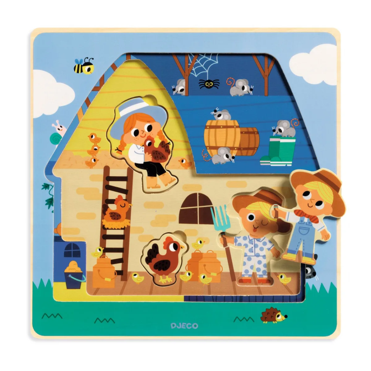 Puzzle straturi Animale de la ferma, Djeco - imagine 4