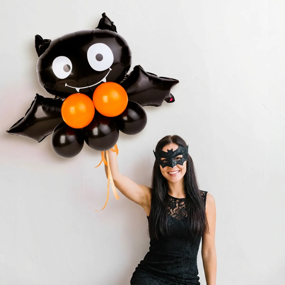 Set baloane Halloween liliac folie si latex, 10 buc, 90x65 cm, umplere aer sau heliu
