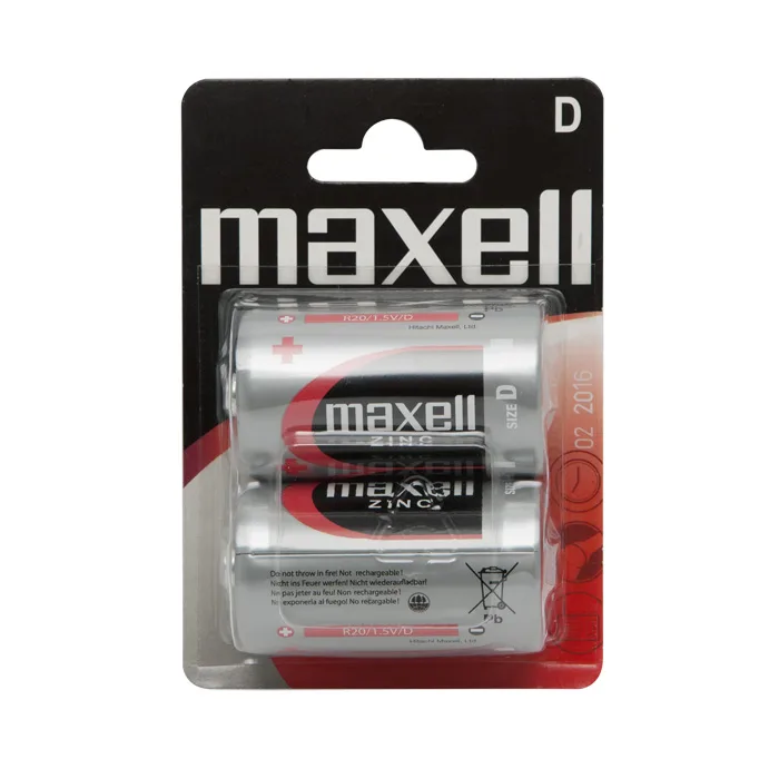 Baterii D R20 1.5V zinc, blister 2 buc, rezistente scurgeri, pentru lanterne /radio /aparate