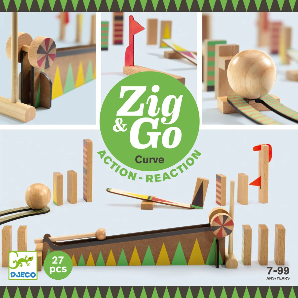 Set de constructie trasee Zig & Go Bila cea mai mare 27 piese, Djeco - imagine 2