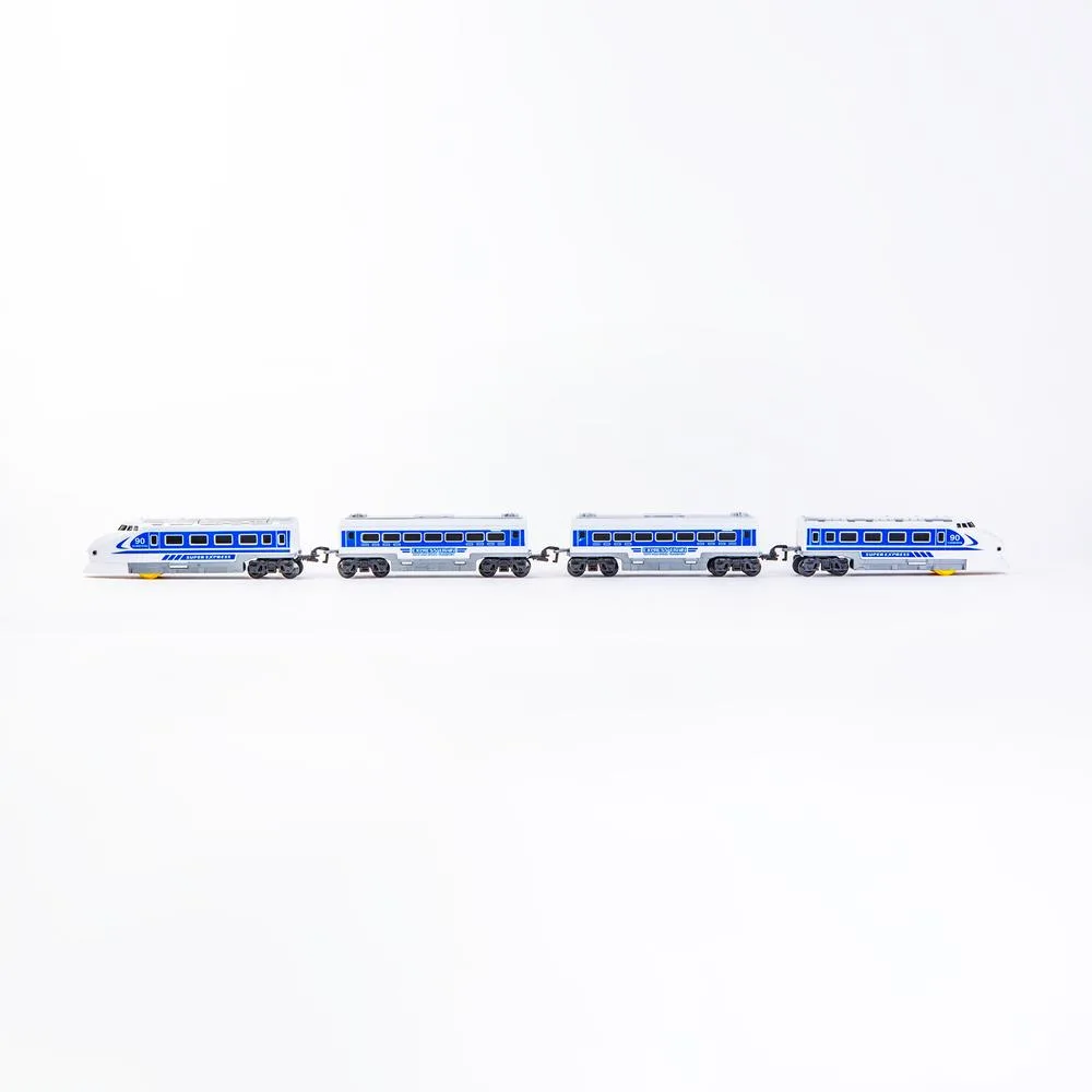 Set tren electric cu statie si 4 tipuri de sine, efecte lumina si sunet, 31 piese, copii 3+ ani - imagine 4