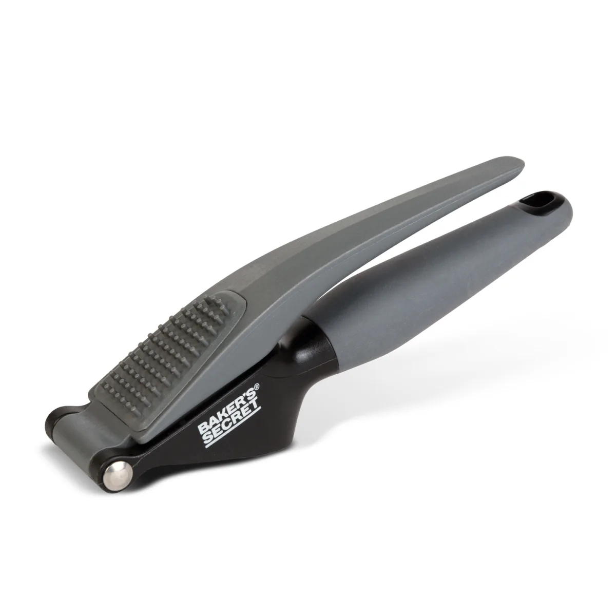 Presa usturoi Baker's Secret inox 18.5 cm, zdrobitor usturoi manual ergonomic pentru maruntire rapida