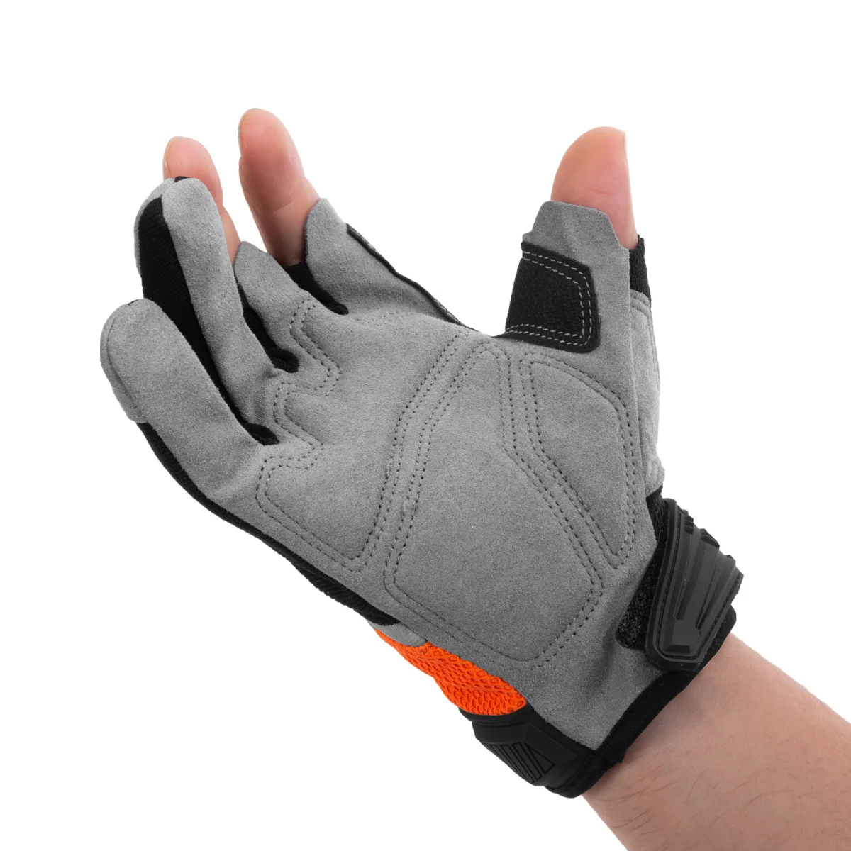 Manusi protectie L cu palma spuma si 3 degete deschise, aderenta buna, standard EN388 2132X - imagine 2