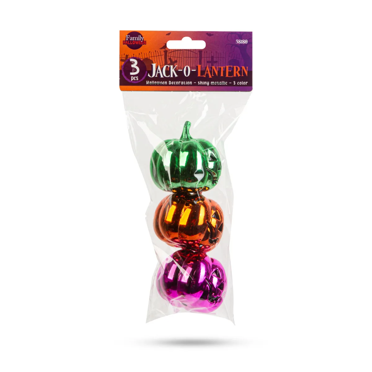 Set decor Halloween dovleci 6 cm, 3 buc, dovleci stralucitori, multicolor - imagine 5
