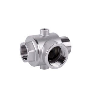 Racord hidrofor cu supapa de sens,  5 cai, FE1″xFI1″xFI1″xFI1/4″xFI1/4″, inox ProGARDEN