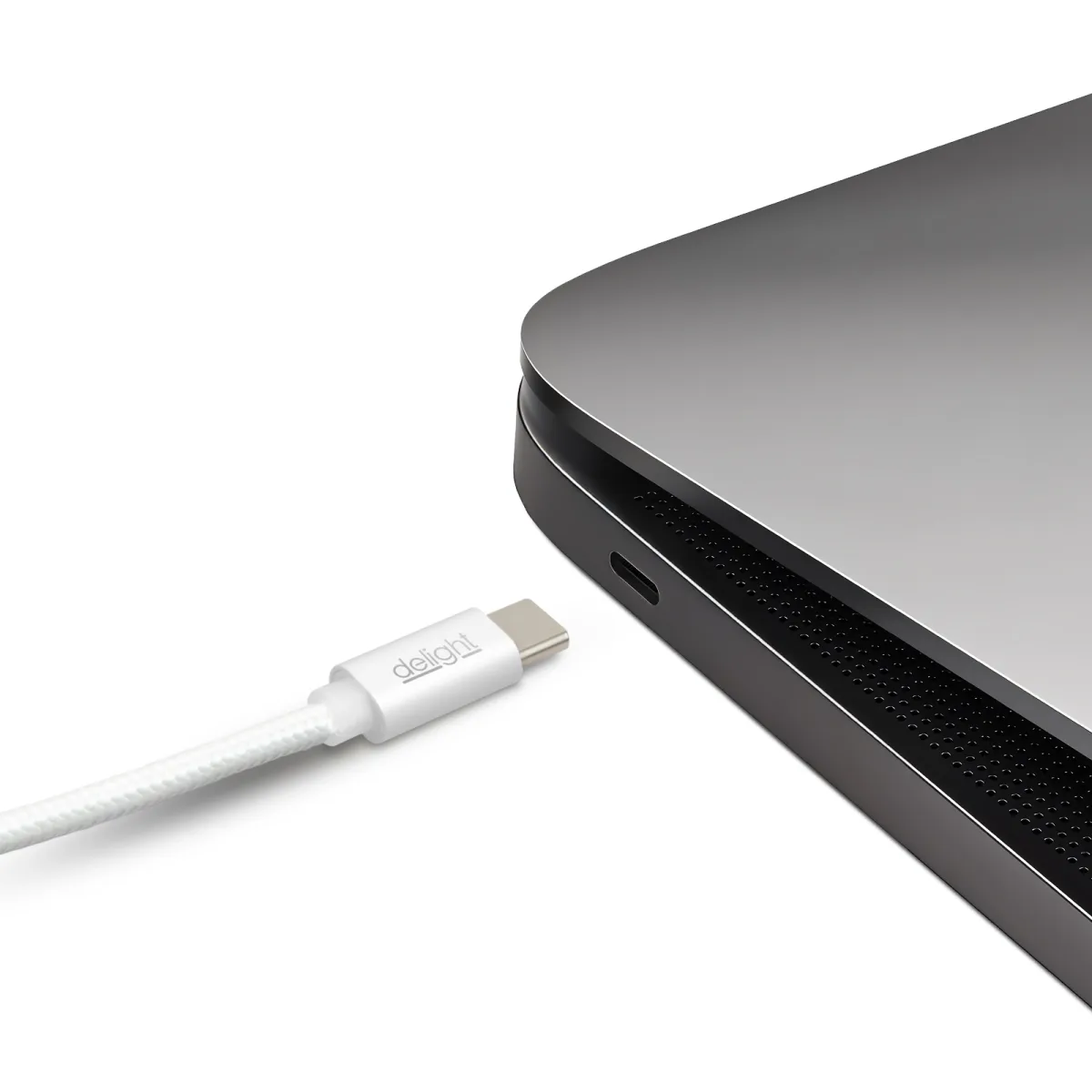 Cablu USB Type C la Type C 1m incarcare rapida 240W 5A si transfer date, textil alb - imagine 2