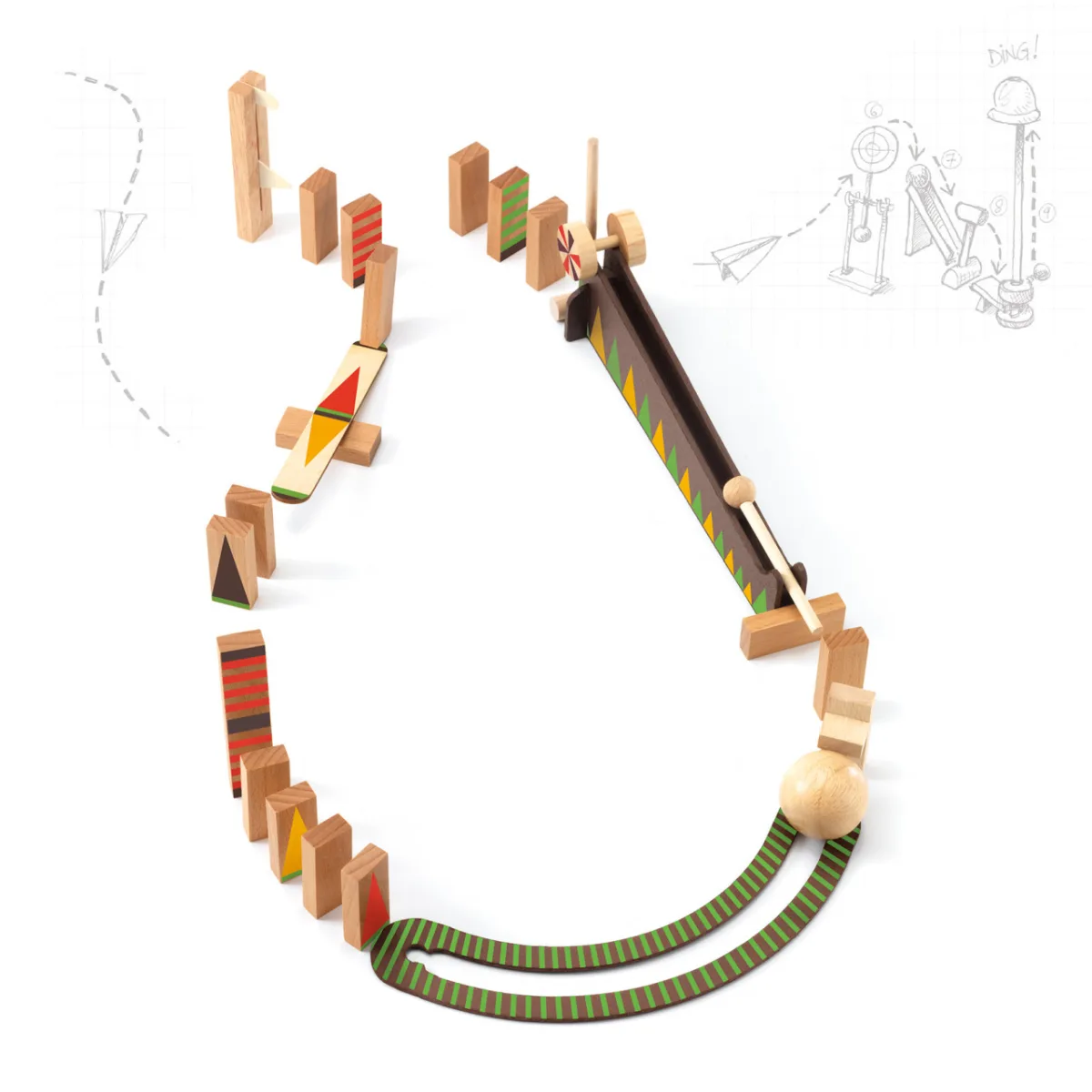 Set de constructie trasee Zig & Go Bila cea mai mare 27 piese, Djeco - imagine 3