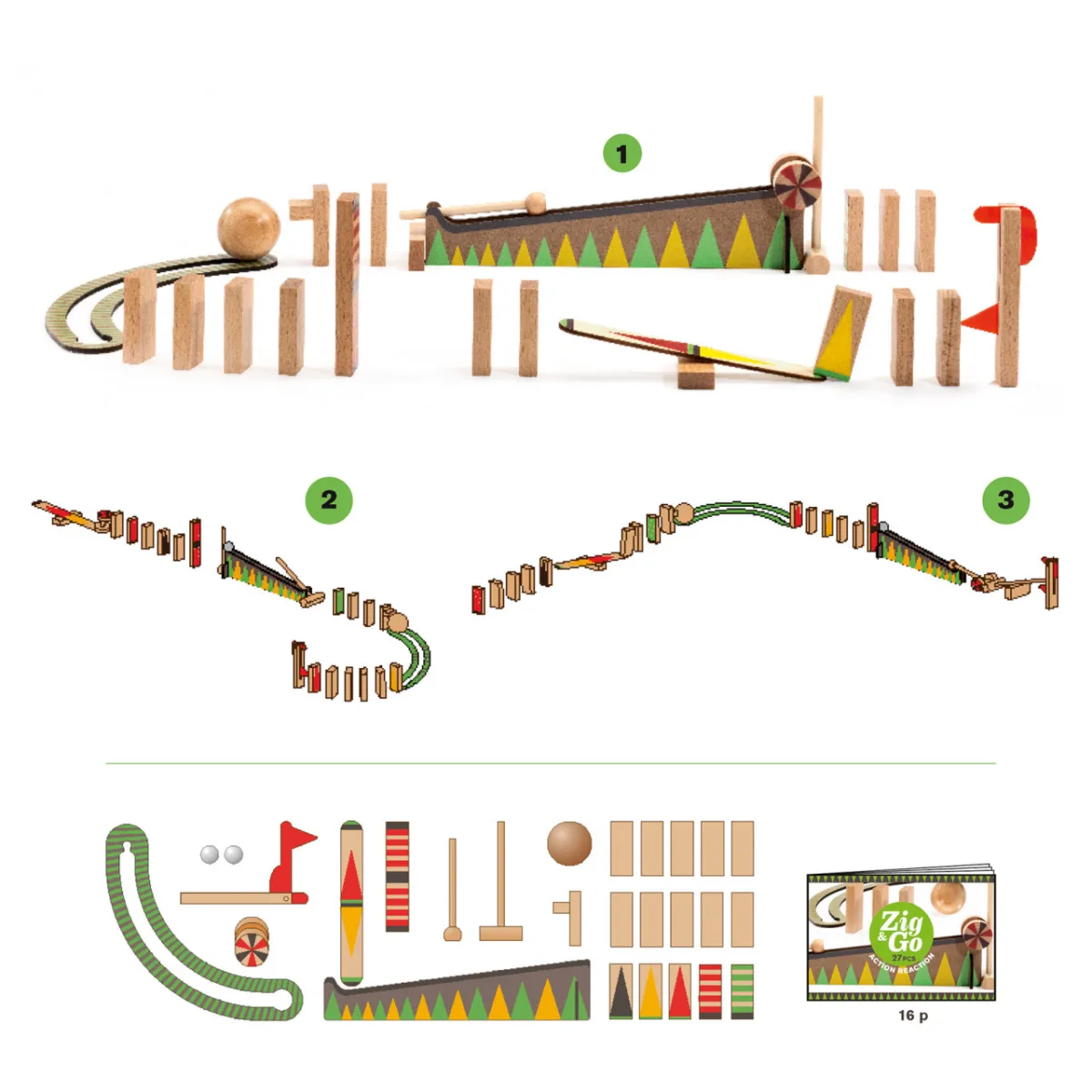 Set de constructie trasee Zig & Go Bila cea mai mare 27 piese, Djeco - imagine 4