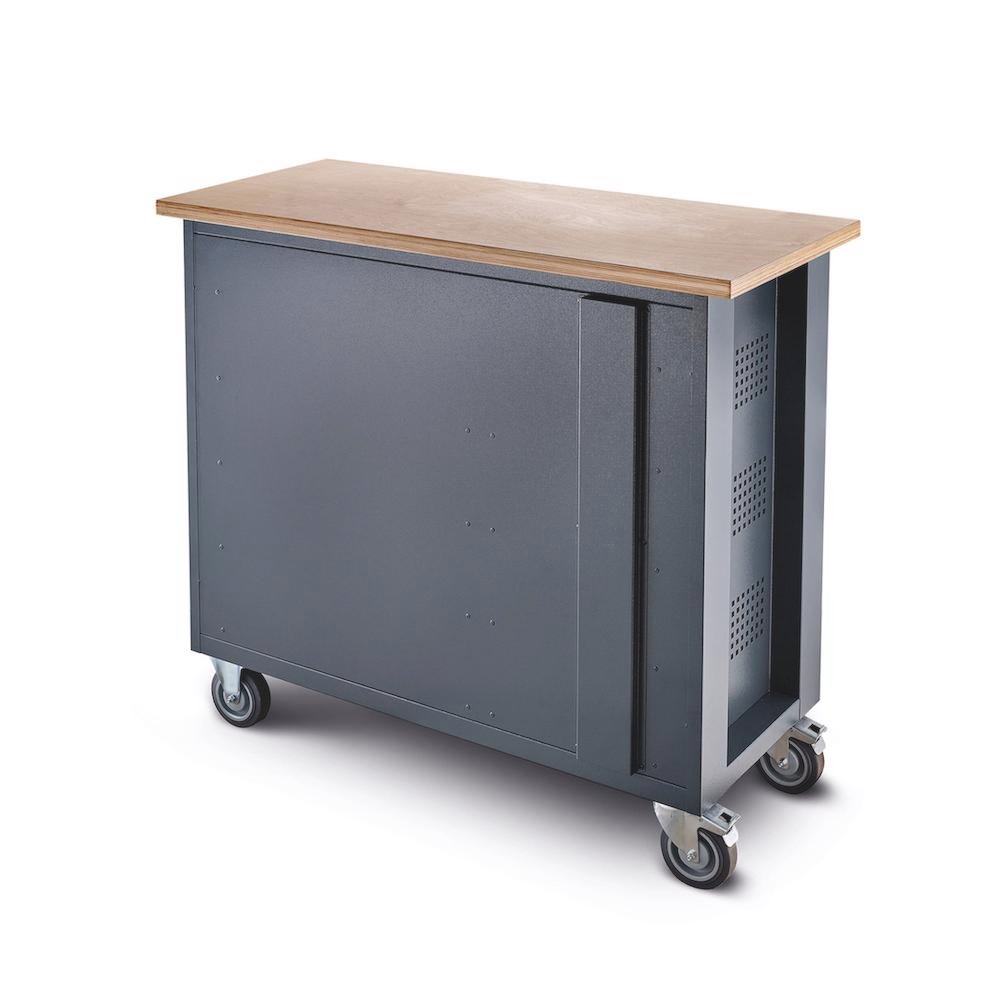 stahlwille 85010621, banc de lucru mobil wb 621, 7 sertare cu glisare completa, compartiment lateral, blat din lemn, inchidere centralizata, doar bancul 3 Stahlwille 85010621, Banc de lucru mobil WB 621, 7 sertare cu glisare completa, compartiment lateral, blat din lemn, inchidere centralizata, doar bancul - imagine 3