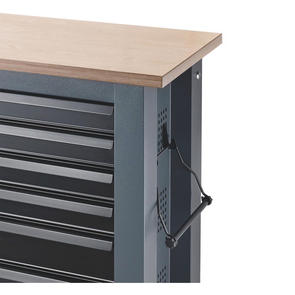 stahlwille 85010621, banc de lucru mobil wb 621, 7 sertare cu glisare completa, compartiment lateral, blat din lemn, inchidere centralizata, doar bancul 7 Stahlwille 85010621, Banc de lucru mobil WB 621, 7 sertare cu glisare completa, compartiment lateral, blat din lemn, inchidere centralizata, doar bancul - imagine 7