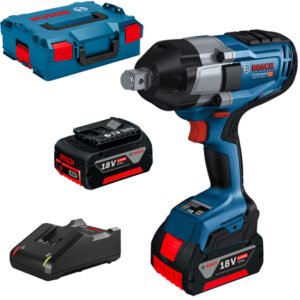 Surubelnita cu impact cu 2 acumulatori Li-Ion Bosch GDS 18V-1050 H, 5Ah, 1050Nm + L-Boxx