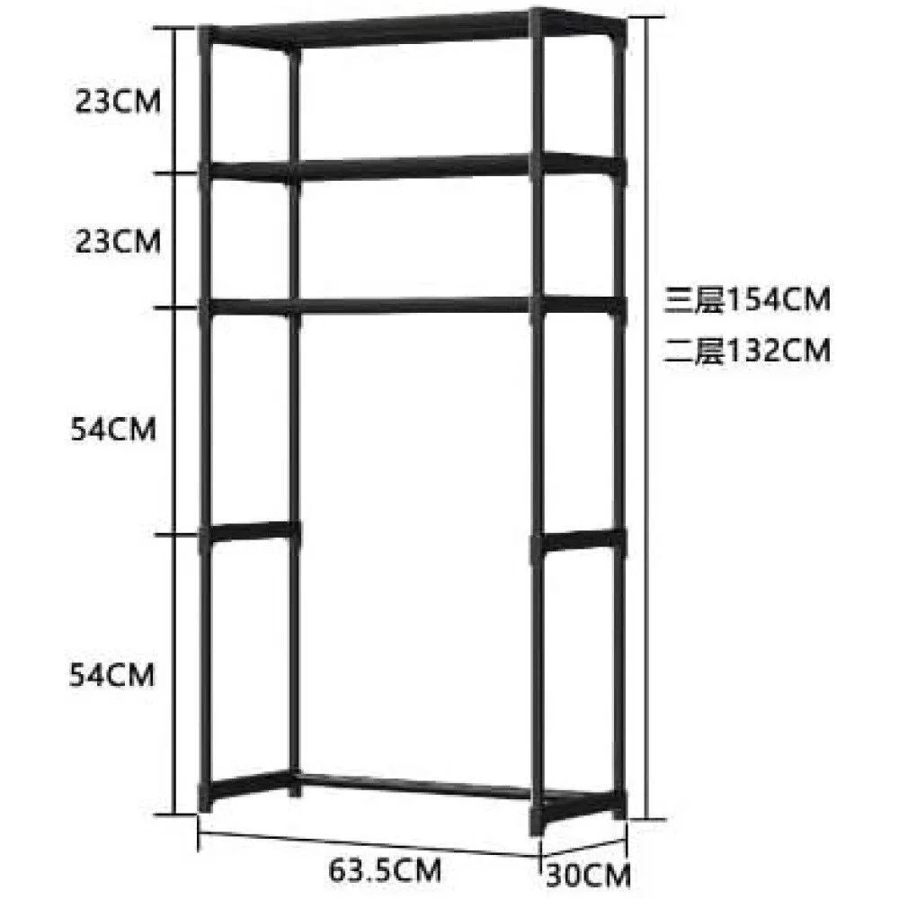 Raft modular Macvi® cu 3 polite pentru deasupra masinii de spalat, 63.5 x 30 x 154 cm, suport depozitare spatiu redus, Alb - imagine 3