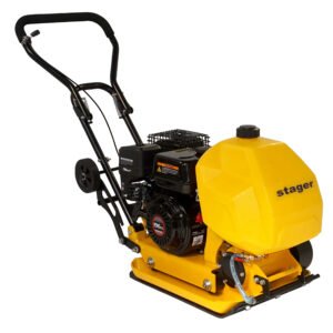 Placa compactoare usoara Stager PCB60, Loncin G200F benzina, rezervor apa, roti, covor silicon