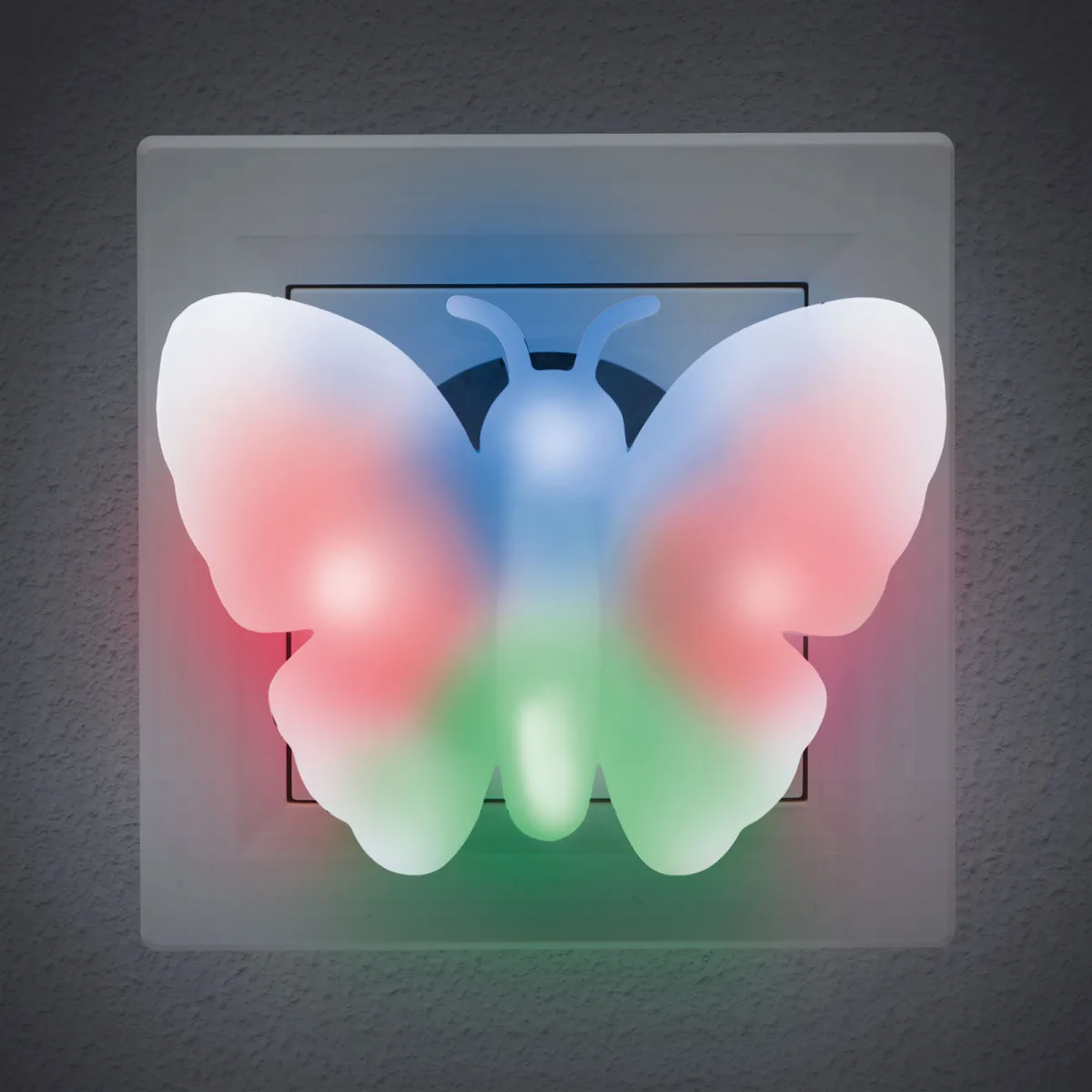 Lampa de veghe LED copii, lumina colorata, design fluture, consum redus