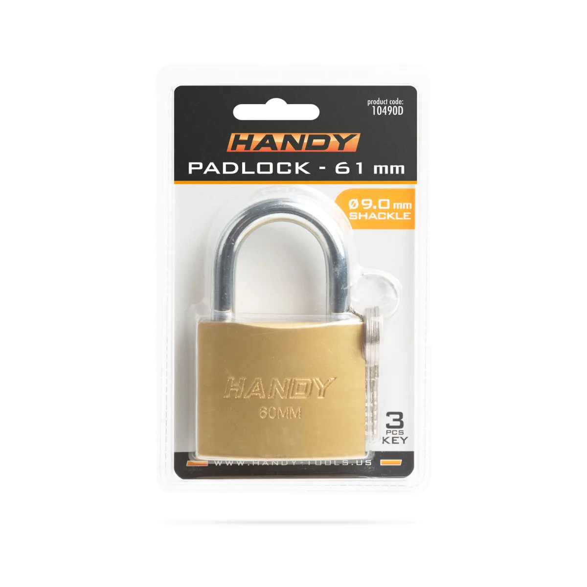Lacat Metalic de Siguranta 60 mm cu Arc Otel Ø9 mm, Include 3 Chei - imagine 2