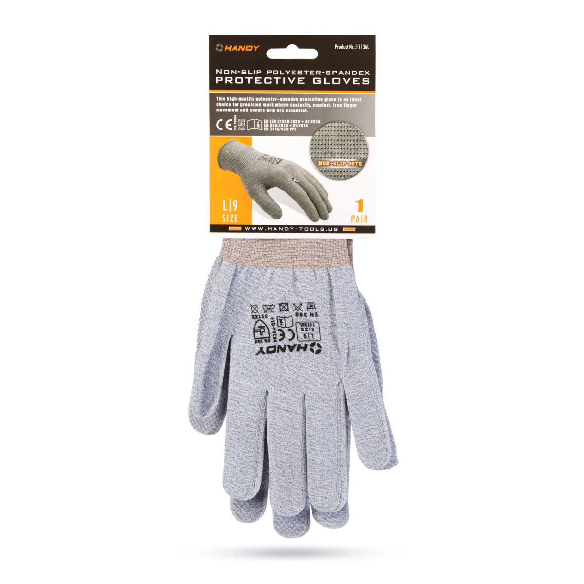 Manusi de protectie antiderapante din poliester si spandex, marimea L, respirabile - imagine 5