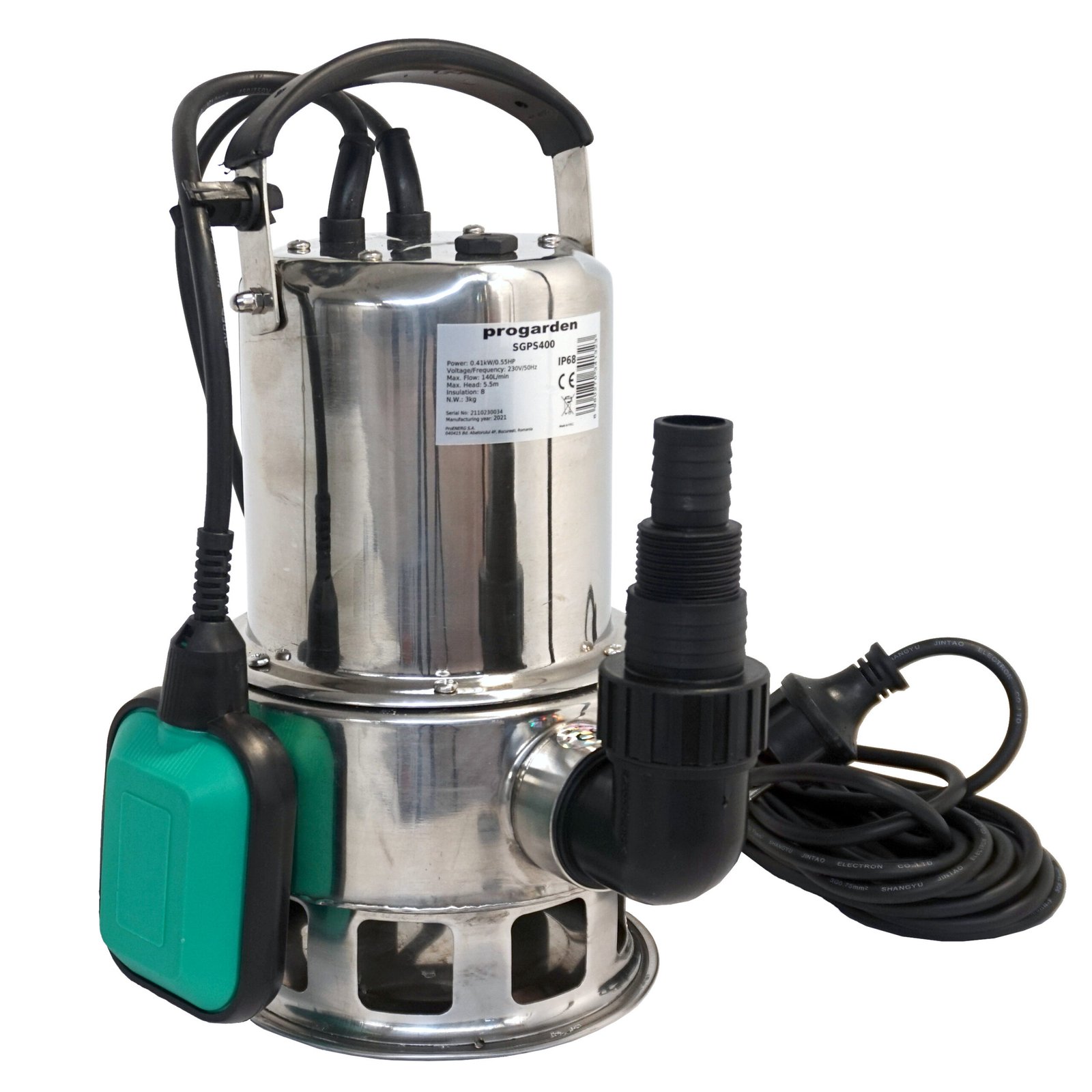 Pompa submersibila 1.5" ProGARDEN SGPS400, 400W, apa murdara, 140L/min, plutitor, inox