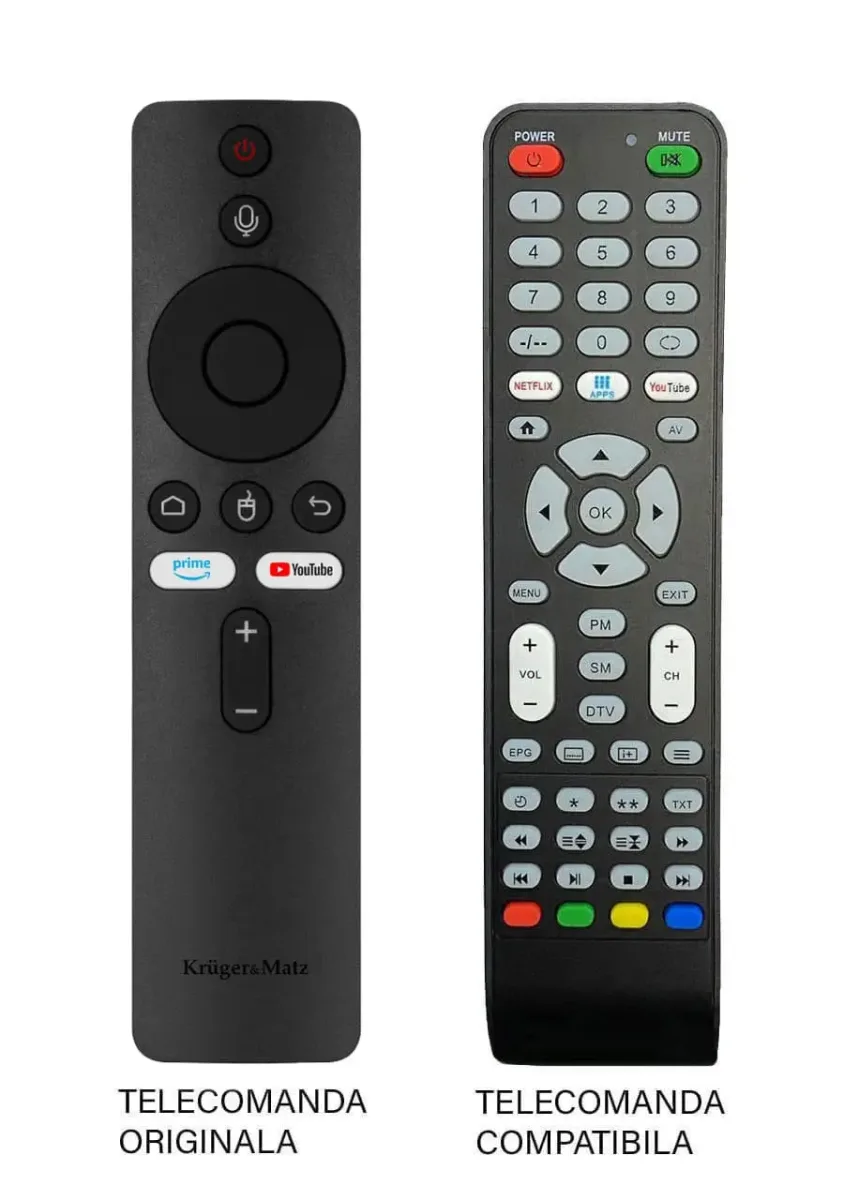 Telecomanda inlocuitoare TV Kruger&Matz Smart TV Stick compatibila cu originalul (594)