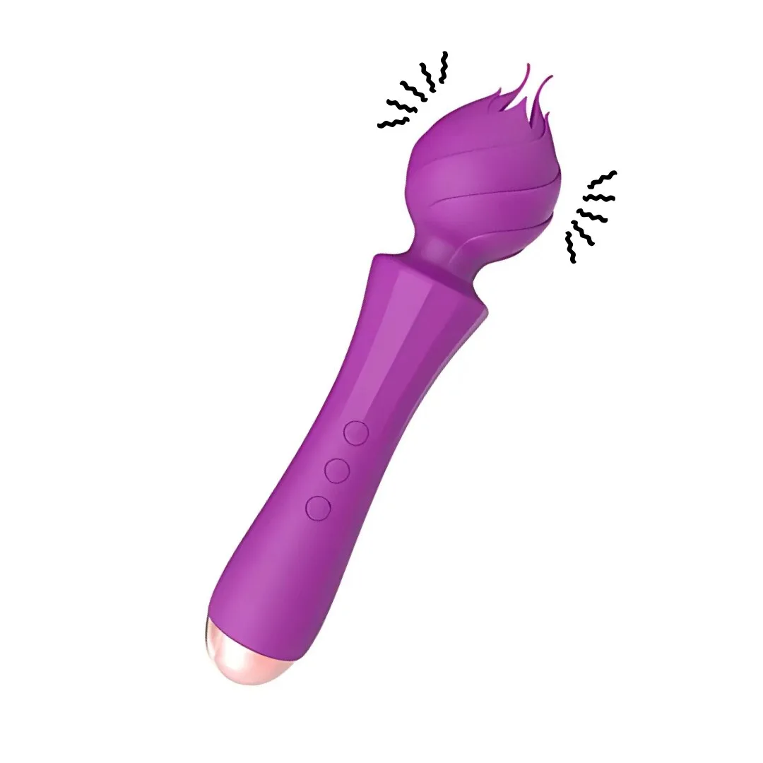 Vibrator Tip Bagheta Thalia Macvi® Imbracat in Silicon, Stimulare Externa Intensa, Design Ergonomic, Vibratii Puternice, Incarcare USB, Culoare Mov