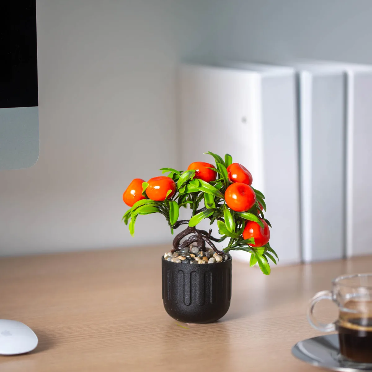 Planta artificiala decorativa cu fructe 18 cm, 3 modele, aranjament casa birou, design realist - imagine 2