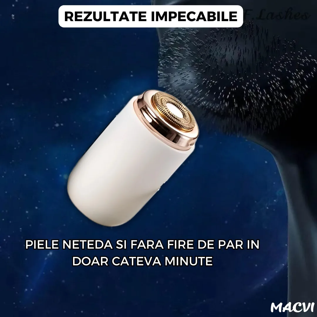 Mini aparat de ras portabil Macvi®, Depilare rapida si eficienta, incarcare USB, autonomie 60 minute, Alb - imagine 4