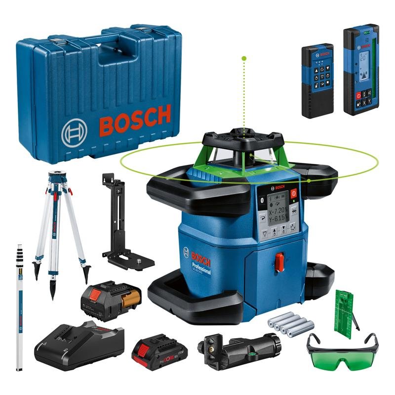 nivela laser rotativa cu laser verde (650 m) bosch grl 650 chvg + receptor si telecomanda + bt 170 trepied + gr 500 rigla 2 Nivela laser rotativa cu laser VERDE (650 m) Bosch GRL 650 CHVG + Receptor si telecomanda + BT 170 Trepied + GR 500 Rigla - imagine 2
