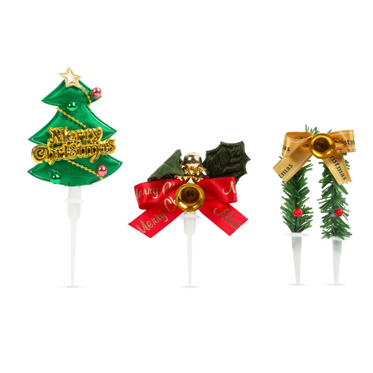 Decor tort Craciun 3D, 10 cm, set 3 buc - imagine 4