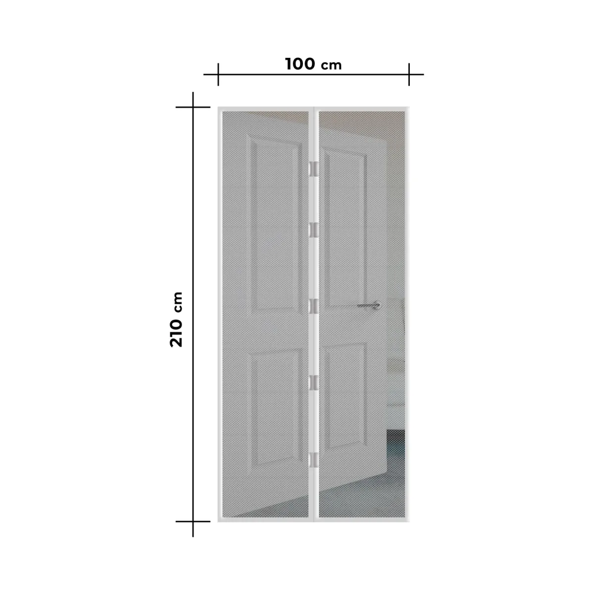 Plasa magnetica anti tantari pentru usa, 100x210 cm, alb, plasa insecte, rezistenta UV - imagine 4