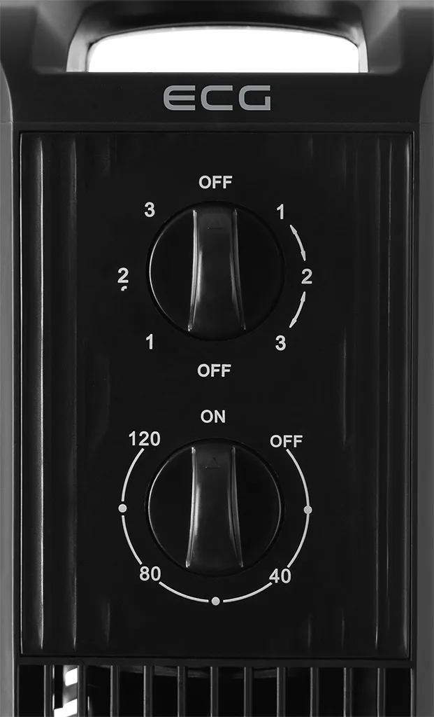 Ventilator turn ECG Tower Fan 1 Black, 50 W, 3 viteze, oscilatie, timer 120 min, negru - imagine 3