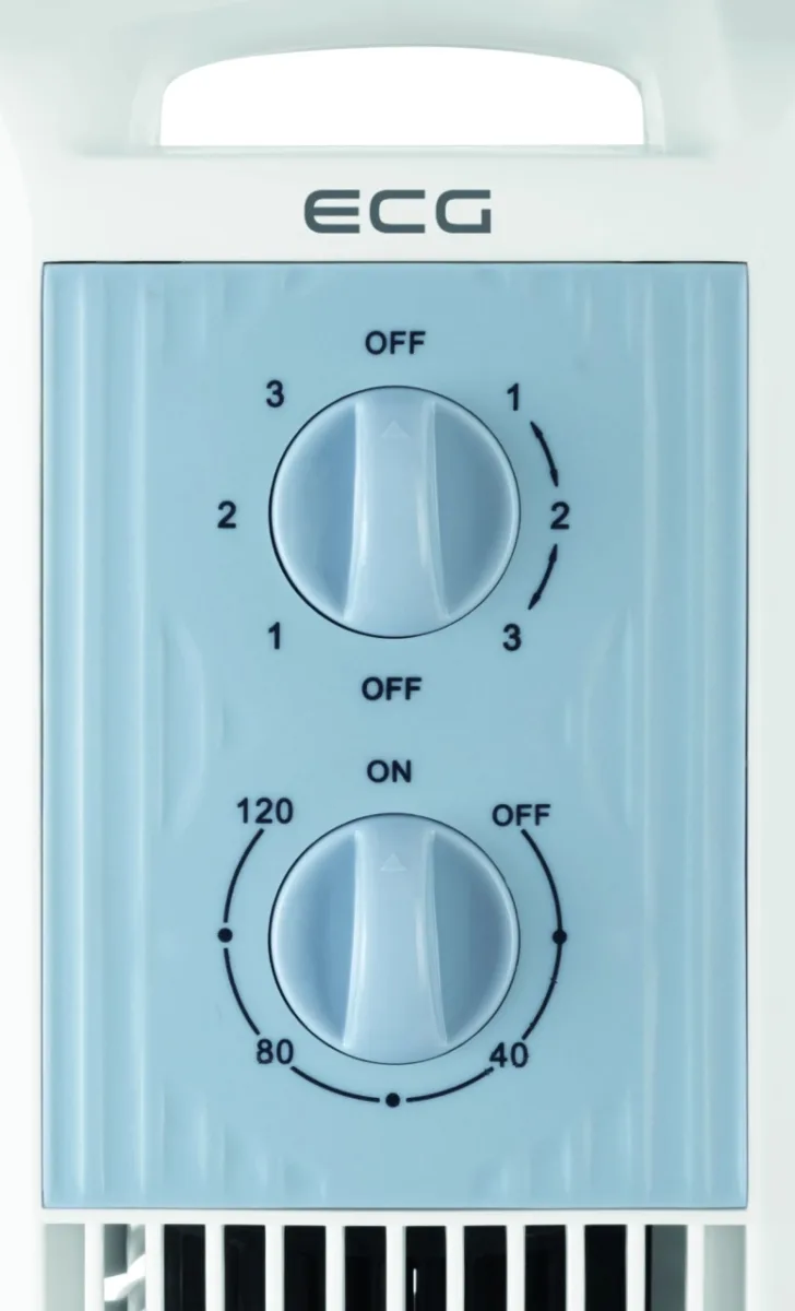 Ventilator turn ECG Tower Fan 1 White, 50 W, 3 viteze, oscilatie, timer 120 min, alb - imagine 2