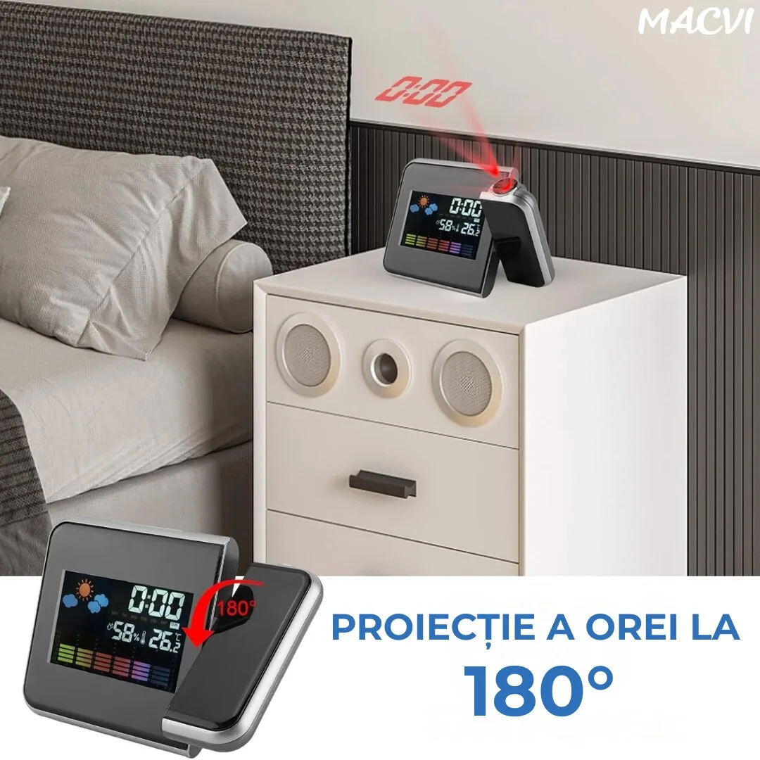 Ceas cu Calendar Macvi®, Alarma si Proiector Tip LED DS-8190 - imagine 4