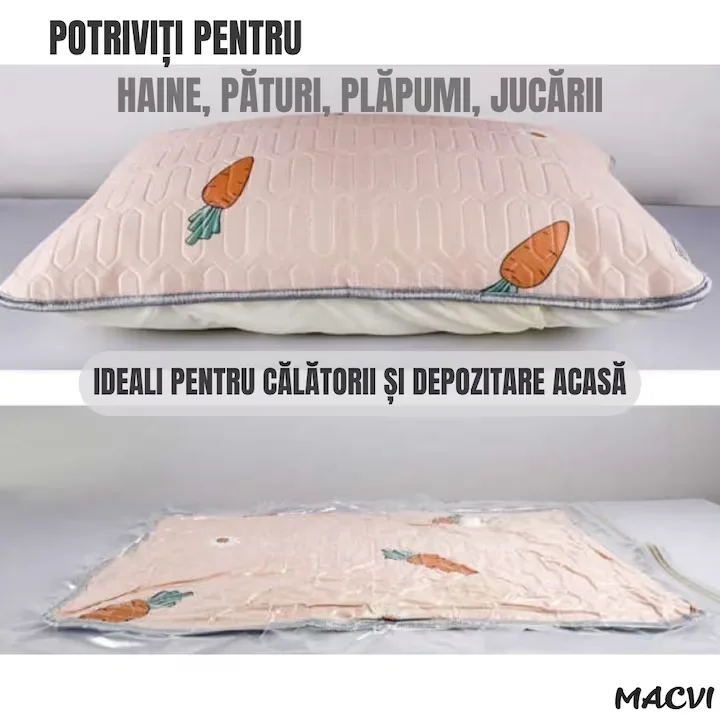 Set 12 Saci de Vidat Macvi® 50x60 cm, Reutilizabili, Transparenti, Depozitare Haine si Textile, Protectie impotriva Prafului, Umiditatii si Insectelor - imagine 4